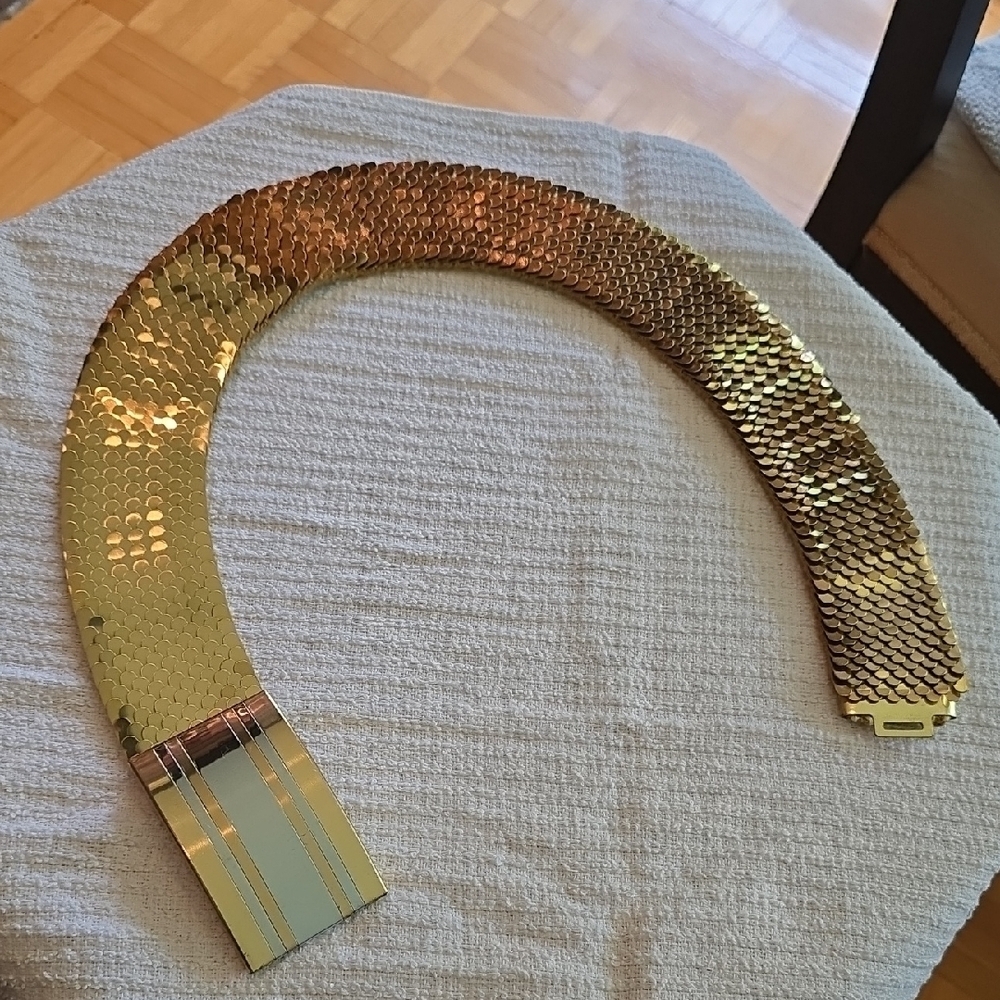 Vintage Gold Stretch Statement Belt